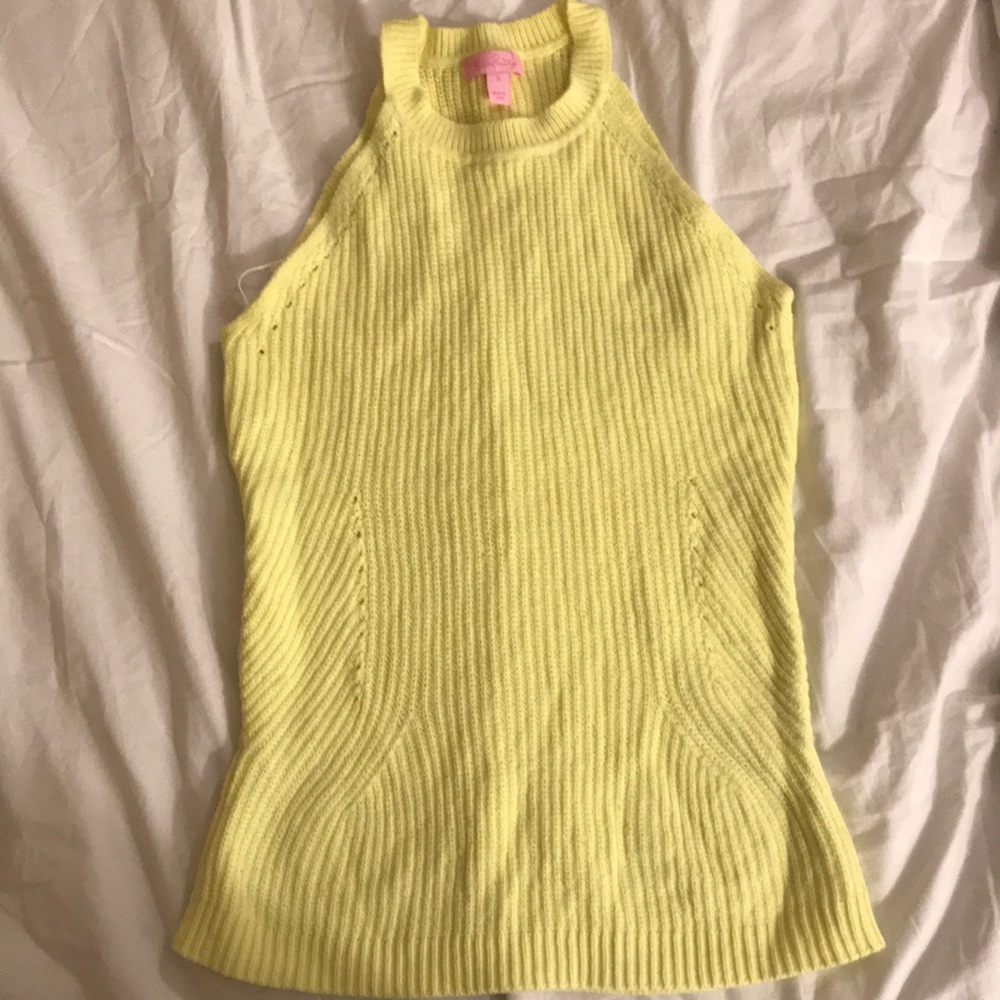 Lilly Pulitzer bright yellow sweater top size S